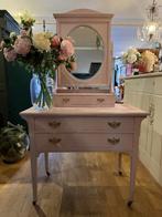 Brocante kaptafel, make-up tafel, toilettafel, roze, VdlM, Antiek en Kunst, Ophalen