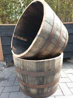 Half Whiskeyvat Eikenhouten Bloembak Vat 100 Liter, Ophalen, Rond, Nieuw, Balkon