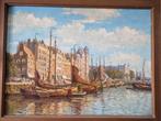 P J.A. WAGEMANS - OUDE HAVEN ROTTERDAM - 1908 schilderij, Antiek en Kunst, Kunst | Schilderijen | Klassiek, Ophalen of Verzenden