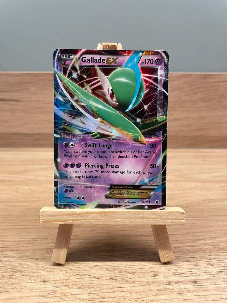 Gallade EX 34/108, Roaring Skies, Hobby en Vrije tijd, Verzamelkaartspellen | Pokémon, Zo goed als nieuw, Losse kaart, Foil, Ophalen of Verzenden