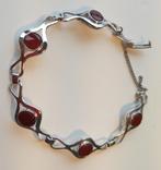 armband zilver met rode steen gebruikt, Gebruikt, Ophalen of Verzenden, Met edelsteen, Zilver