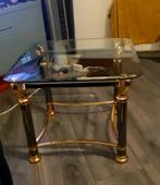 Hollywood Regency style. Glas en messing., Huis en Inrichting, Tafels | Salontafels, Ophalen, Zo goed als nieuw, Vierkant, Hollywood Regency