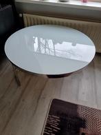 2 delig salontafel, 50 tot 100 cm, Minder dan 50 cm, Glas, Rond