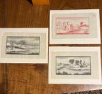 Drie kleine landschapstekeningen, Ophalen of Verzenden