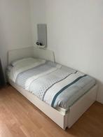 Bed uitschuifbaar met opberglades, wit (Flekke, Ikea), Huis en Inrichting, Slaapkamer | Bedden, Ophalen, 90 cm, Eenpersoons, Wit