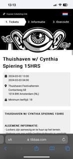 Thuishaven ticket 2 maart  Cynthia Spiering 15HRS, Tickets en Kaartjes, Evenementen en Festivals