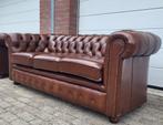 Originele Engelse Chesterfield bank bruin met certificaat., Huis en Inrichting, Ophalen, Gebruikt, 75 tot 100 cm
