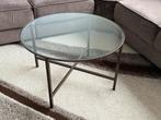 Mooie ronde salontafel met glazen blad, Ophalen, 50 tot 100 cm, Rond, 50 tot 100 cm