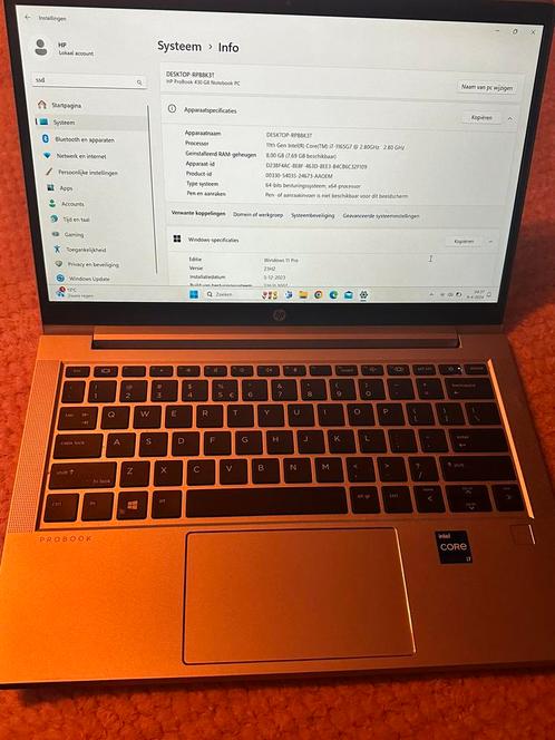 HP Probook 430 G8 i7-1165G7 8 GB Windows11 Pro, incl oplader, Computers en Software, Windows Laptops, Zo goed als nieuw, 13 inch