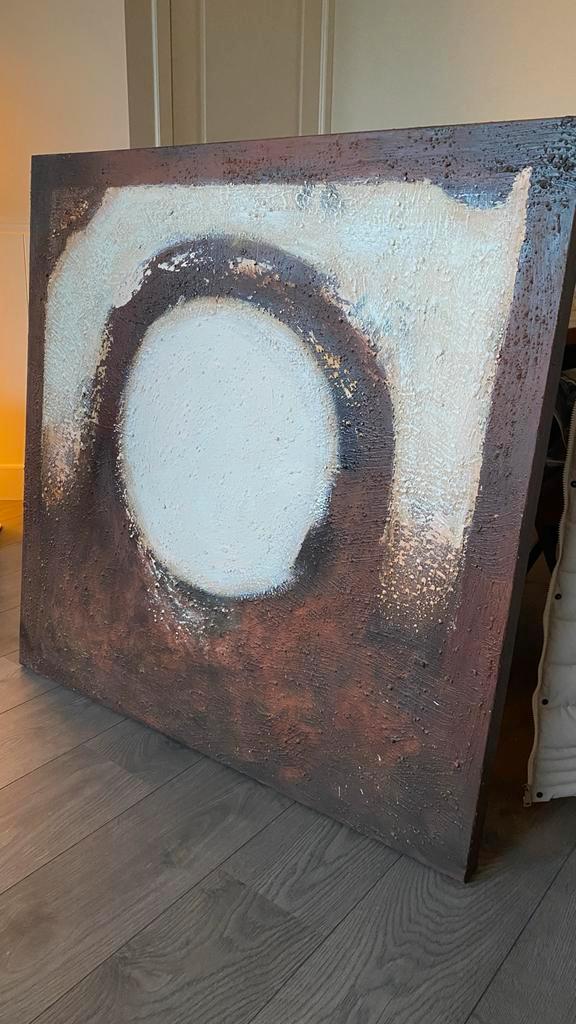 Modern abstracte schilderij 100x100cm, Antiek en Kunst, Kunst | Schilderijen | Abstract, Ophalen