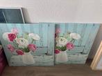 Bloemen Print op Canvas - Set van 2, Ophalen of Verzenden, Minder dan 50 cm, 50 tot 75 cm, Print