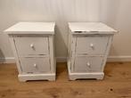 2x Witte Nachtkastjes met Lades, Gebruikt, Minder dan 45 cm, Ophalen of Verzenden, Minder dan 55 cm