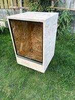 Terrarium 40x40x60 OSB, Ophalen of Verzenden, Zo goed als nieuw, Terrarium of Paludarium