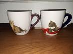 2 katten mokken Francien., Ophalen of Verzenden, Zo goed als nieuw, Overige stijlen, Kop(pen) en/of Schotel(s)
