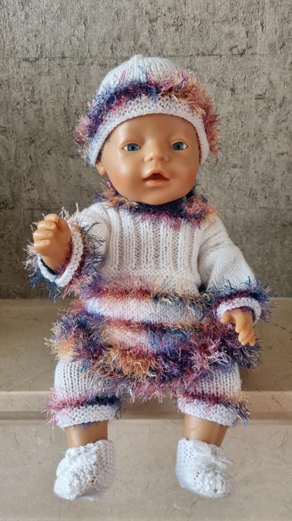 Handgemaakte poppenkleding set bont/veelkleurig (40-45 cm) C, Kinderen en Baby's, Speelgoed | Poppen, Nieuw, Babypop, Ophalen of Verzenden