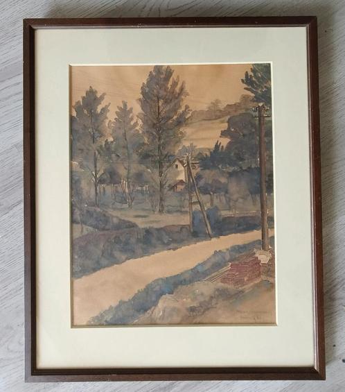 Otto Hanrath (1882-1944) - Zicht Op Mechelen - Zuid Limburg, Antiek en Kunst, Kunst | Schilderijen | Klassiek, Ophalen of Verzenden