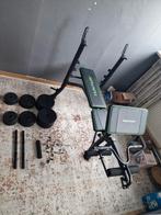 Tunturi halterbank + extra's, Ophalen, Zo goed als nieuw, Benen, Fitnessbank