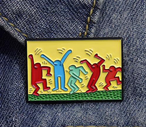 KEITH HARING Kunst Enamel pin broche, Verzamelen, Speldjes, Pins en Buttons, Nieuw, Transport, Verzenden