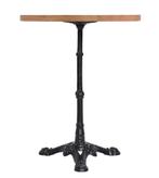 Teakhouten terras bistrotafel rond 60 cm gietijzeren voet, Ophalen of Verzenden, Nieuw, Rond, Teakhout