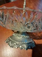 Antieke schaal van glas met ijzeren ornamenten 30 cm, Antiek en Kunst, Ophalen of Verzenden