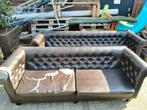 Gratis! twee leren Chesterfield banken, Huis en Inrichting, Tafels | Salontafels, Gebruikt, 200 cm of meer, 75 cm of meer, Rechthoekig