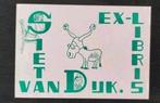 Exlibris Siet van Dijk (Constant van Dijk, 1946) (ezel, nar), Ophalen of Verzenden