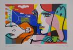 Zeefdruk "2 Women" Michael Leu, Antiek en Kunst, Kunst | Litho's en Zeefdrukken, Ophalen