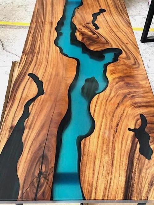 Unieke Epoxy Tafels, River Tables, Keukenbladen & Gaming, Huis en Inrichting, Tafels | Eettafels, Nieuw, Vijf personen of meer
