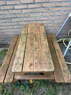 Gratis , Peuter kleuter picknick tafel, Tuin en Terras, Picknicktafels, Ophalen, Zo goed als nieuw, Rechthoekig, Hout