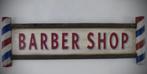 Uniek groot handgeschilderd barbershop houten reclame bord, Ophalen of Verzenden, Zo goed als nieuw, Reclamebord