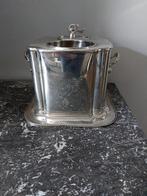 Verzilverde messing wijnkoeler met ijsvak, Ophalen of Verzenden