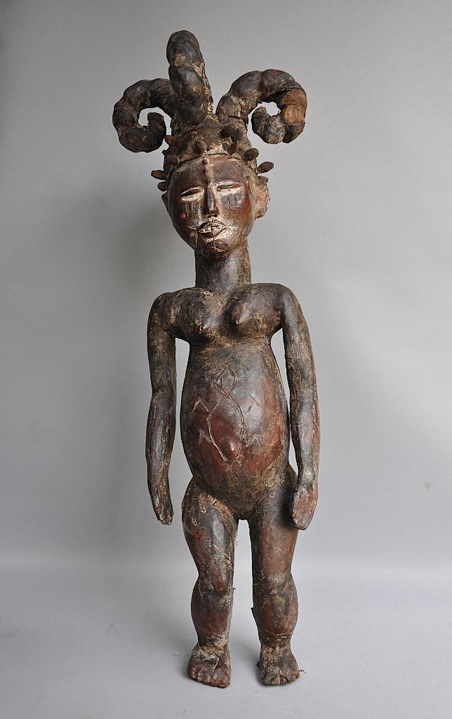 Ekoi/Ejagham Beeld met Antilopenleer - Nigeria/Kameroen, Antiek en Kunst, Kunst | Niet-Westerse kunst, Ophalen of Verzenden