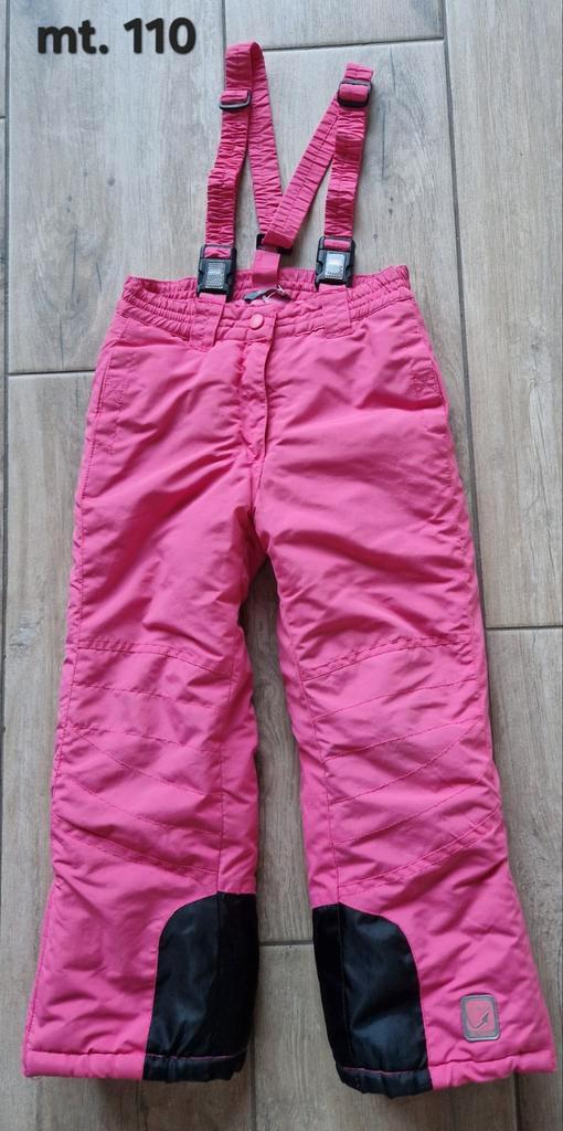 110 Zgan! Fuchsia skibroek met afneembare bretels, Kinderen en Baby's, Kinderkleding | Maat 110, Zo goed als nieuw, Meisje, Sport- of Zwemkleding