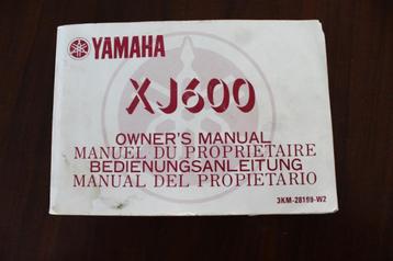 Yamaha XJ600 1990 1991 motorcycle owner's manual XJ 600 beschikbaar voor biedingen