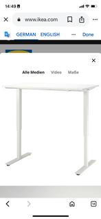 Desk Ikea Trotten height adjustable with crank, Huis en Inrichting, Ophalen of Verzenden, Zo goed als nieuw