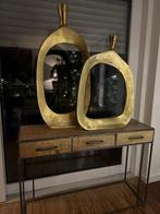 Set prachtige aluminium vazen, messing tint, Overige materialen, Overige kleuren, Ophalen of Verzenden, Zo goed als nieuw