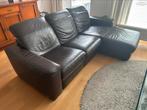 Natuzzi donkerbruin lederen bankstel 3-zit met ligplek, Ophalen, 250 tot 300 cm, Gebruikt, Hoekbank