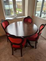 Eethoek antiek notenhout, Huis en Inrichting, Tafels | Eettafels, Ophalen, Gebruikt, 100 tot 150 cm, Klassiek