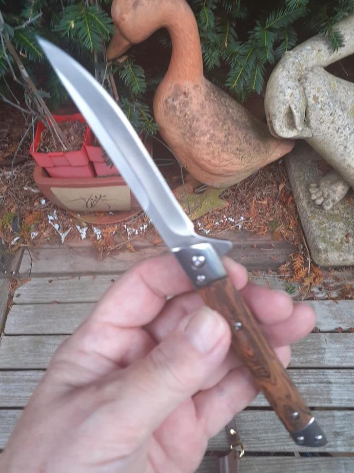 Lang Vlijmscherp Zakmes met Schede, Antiek en Kunst, Antiek | Overige Antiek, Ophalen of Verzenden