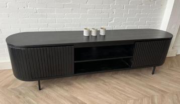 Magazijn leegverkoop tv meubel retro remi zwart mangohout beschikbaar voor biedingen