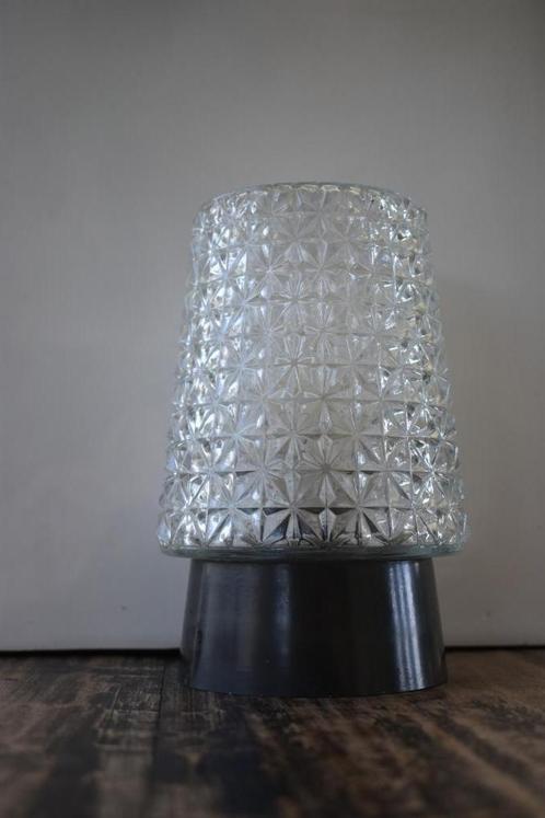 Vintage plafonniere plafon lamp van dik glas 70s van RZB, Huis en Inrichting, Lampen | Overige, Ophalen of Verzenden