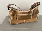 Vintage Handtas - Claudio Ferrici - leer/ canvas, Sieraden, Tassen en Uiterlijk, Tassen | Damestassen, Ophalen of Verzenden, Gebruikt