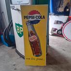 Pepsi cola blikken reclame bord, Verzamelen, Ophalen, Gebruikt, Reclamebord
