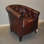 Nieuwe gecapitonneerde schapenleren fauteuil, Huis en Inrichting, Fauteuils, Ophalen, Nieuw, 75 tot 100 cm, Leer