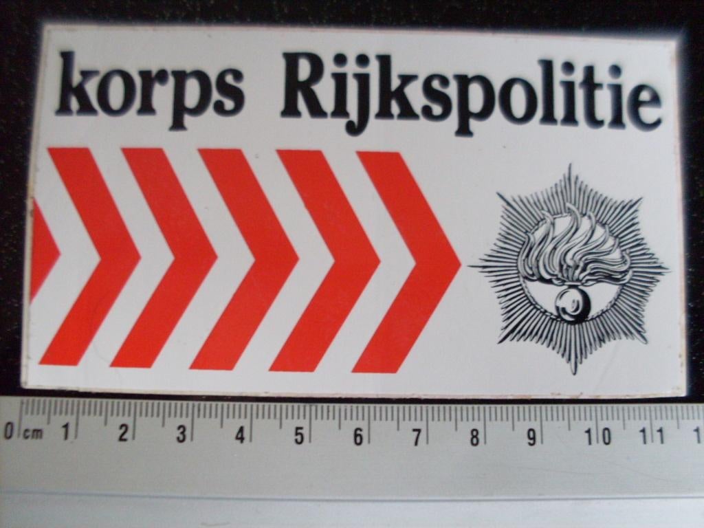 sticker korps rijks politie logo embleem rijkspolitie, Verzamelen, Ophalen of Verzenden, Zo goed als nieuw, Bedrijf of Vereniging