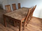 Teakhouten eettafel en 6 stoelen, Ophalen, Gebruikt
