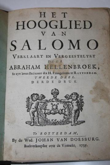 Abraham Hellenbroek - Het Hooglied van Salomo, tweede deel beschikbaar voor biedingen