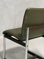 Thereca eetkamerstoel vintage design groen leer palissander, Huis en Inrichting, Stoelen, Ophalen, Nl, Overige kleuren, Thereca