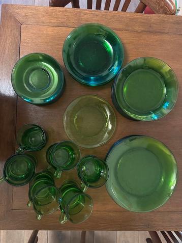 Vintage Groen Servies - Borden, Kopjes, Schotels beschikbaar voor biedingen