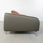 1x Leolux Elias Bank 3,5-zits/250cm Rood Stof - Grijs leer, Niet ingevuld, Leer, Niet ingevuld, Ophalen of Verzenden